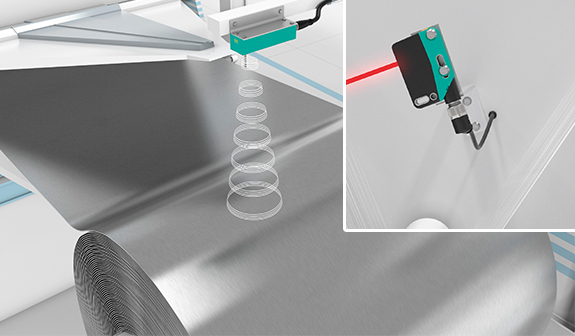 Ultrasonic and laser analog sensors providing high resolution coil diameter feedback