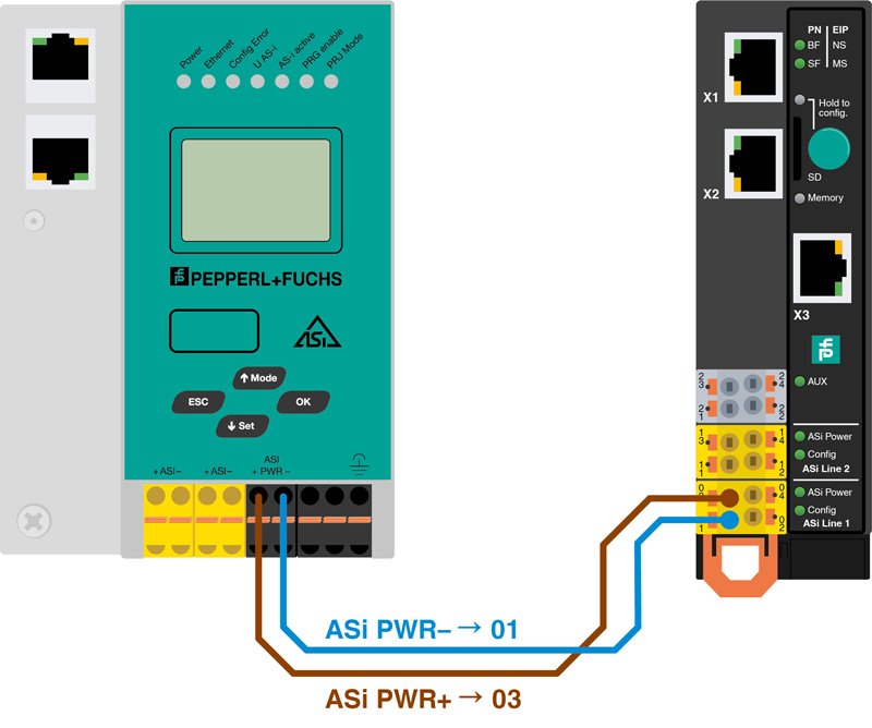 How to move the power supply on the ASi KE5 gateway VBG-EP1-KE5-D