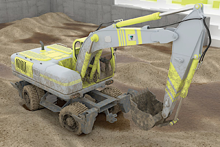 Precise positioning of excavator shovel with IMU F99 from Pepperl+Fuchs.