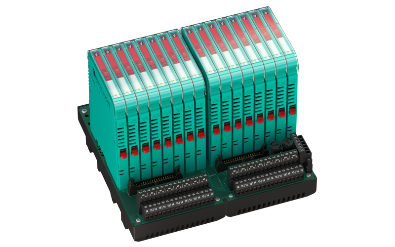 Pepperl+Fuchs H-System intrinsic safety barriers assembled on termination board