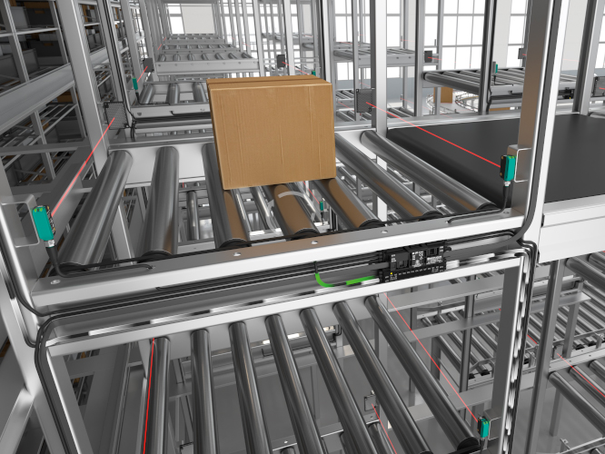io-link_g20_mdr_control_module_conveyor_lines IO-Link G20 MDR control module at a lift/buffer zone in conveyor technology