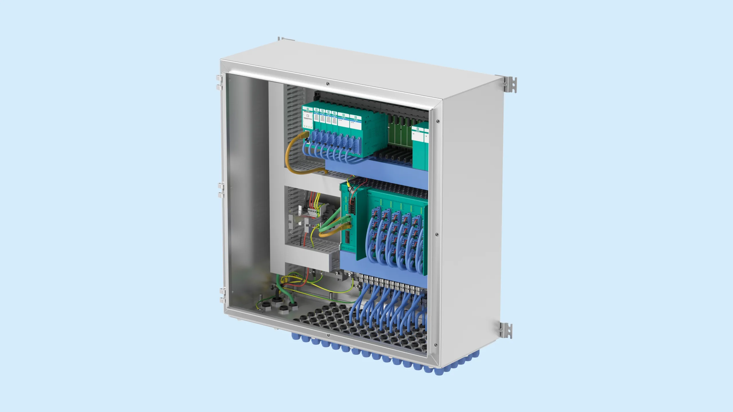 Enclosure solution containing Ethernet-APL rail field switch and remote I/O system