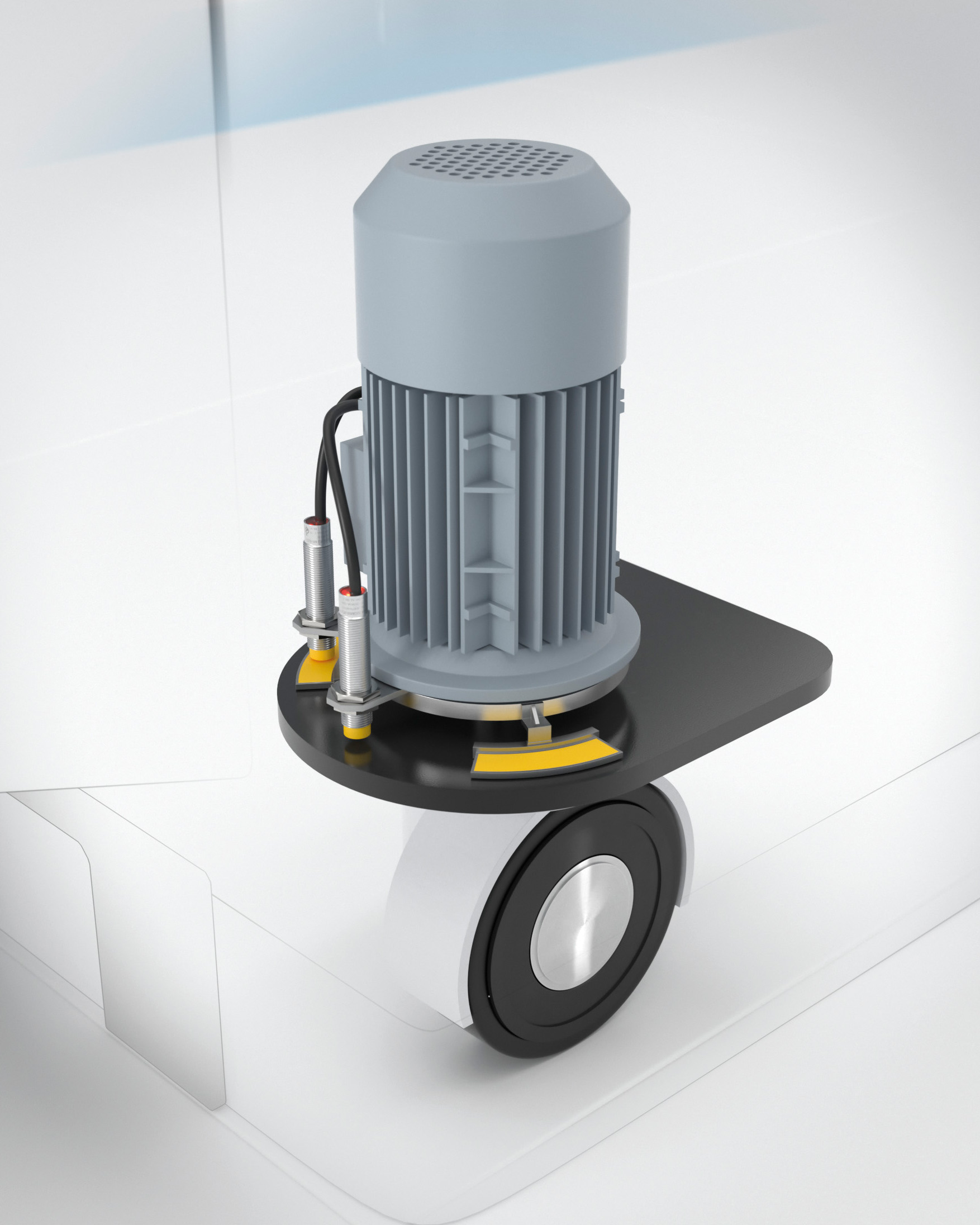 Inductive_Safety_Sensors_direction_detection inductive safety sensors monitoring the switching cams on each steering axle on the AGV