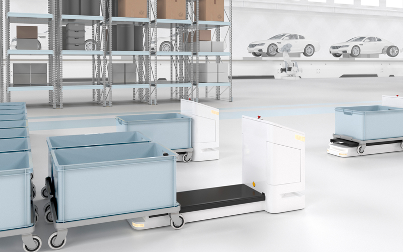 application_inductive_safety_sensors_agv_amr_detection AGV load detection, Pepperl+Fuchs