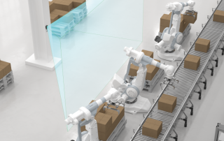 Industrial event camera monitors palletizing process