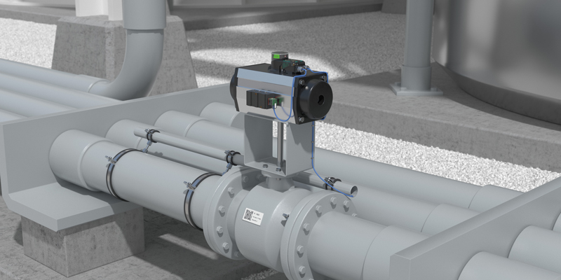 Pepperl+Fuchs dual inductive sensor F31K2 for valve position monitoring on standard actuators on pneumatic valves